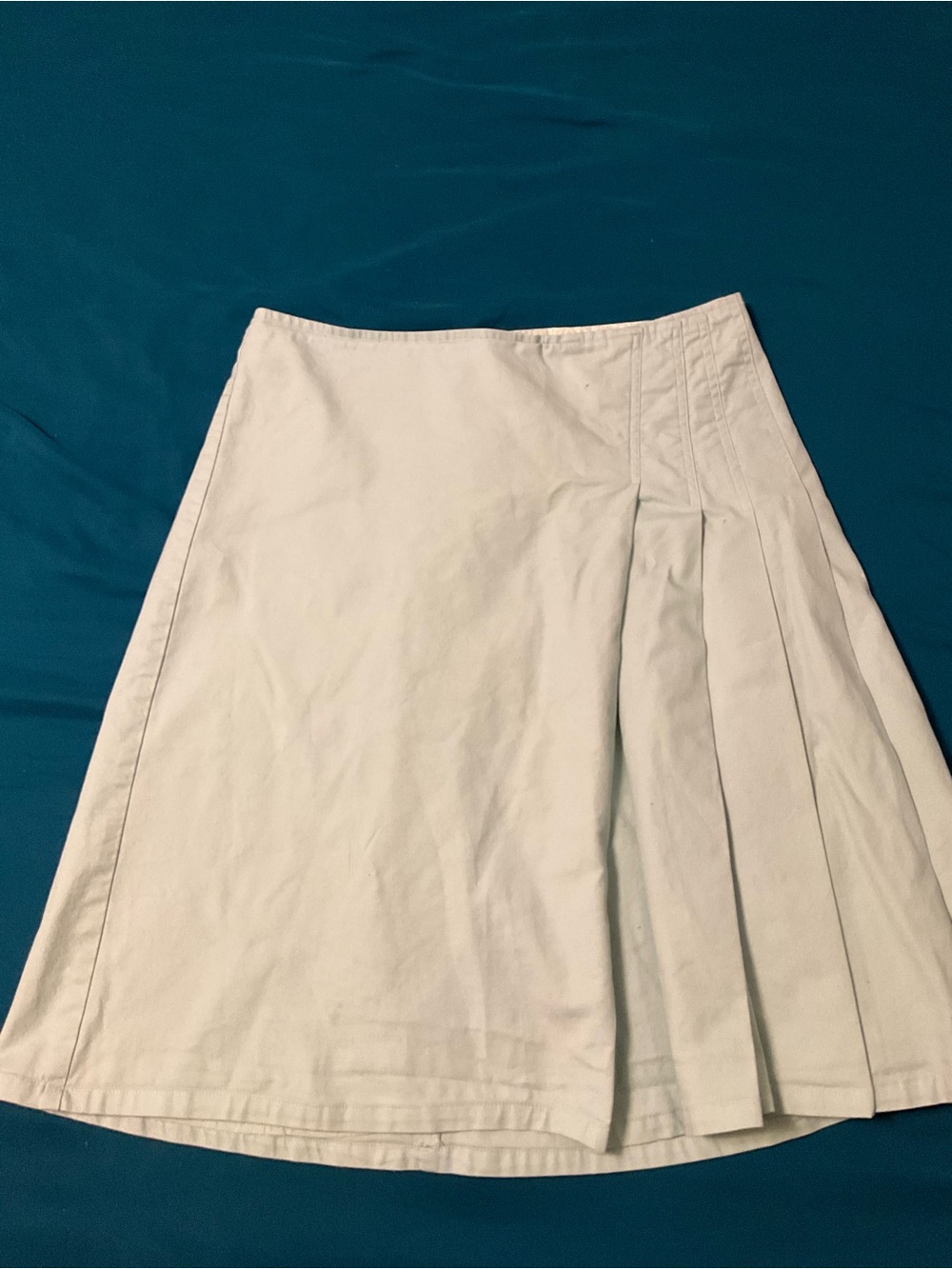 H&M Teal A-Line Skirt with Pleated Side Panel